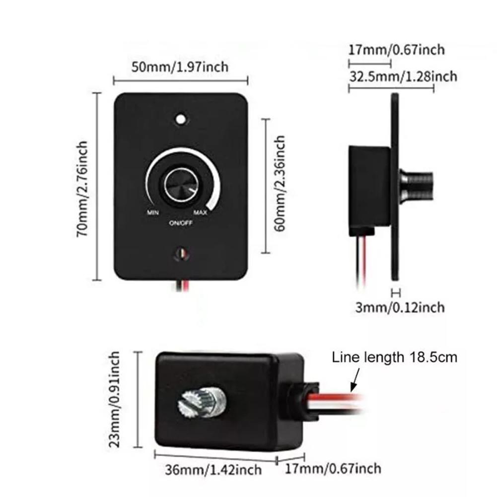 DC 12V 5A LED Dimmer Control Switch Adjustable Brightness Controller Switch Lamp Bulb Single Color Light Power Supply Controller