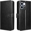 Flip Case for Oppo Reno 14 F / 14 FS, Crazy Horse Wallet, Black