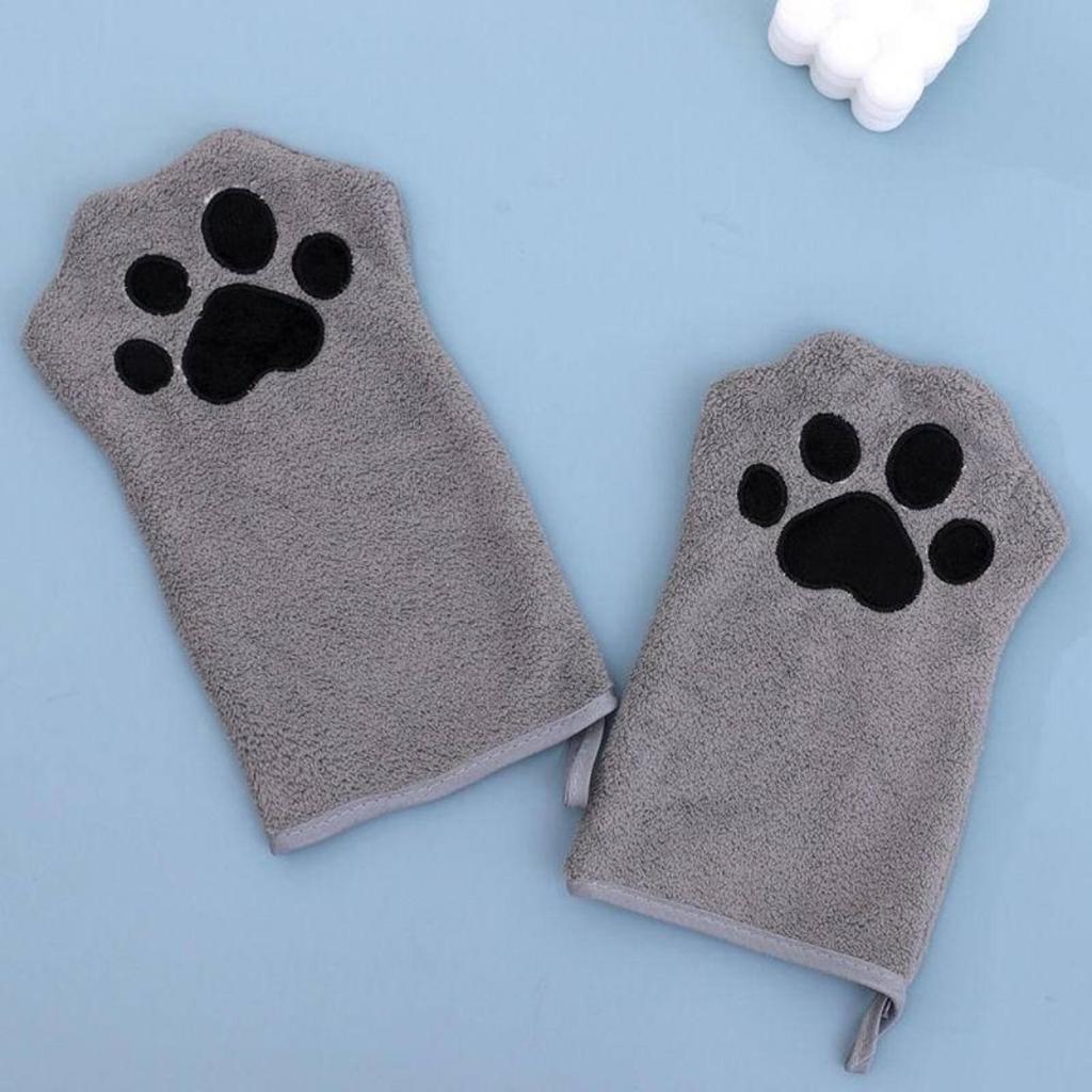 Quick Drying Pet Glove Towel with Hanging Grip Ideal for Dog Bath Comfort Easy Cleaning And Water Absorption
