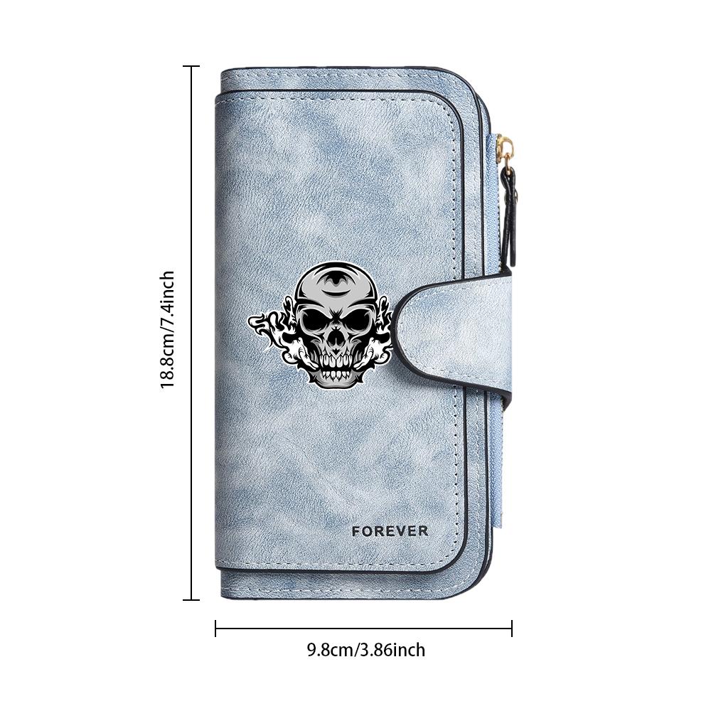 Gothic Skull Long Wallet Multi Card Slot Vintage Dark Style Purse