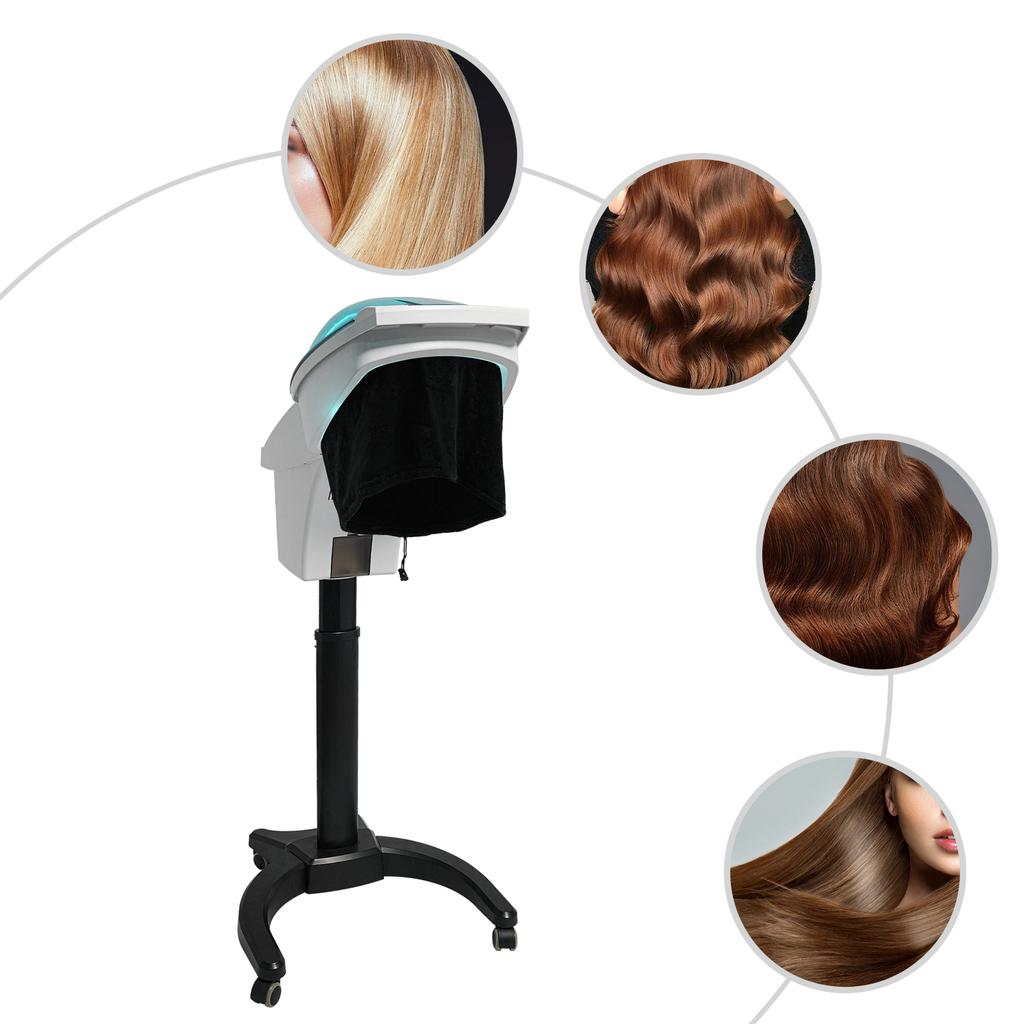 White/Black Plastic Hair Steamer,7 Light Freestanding Hair Steamer 60*58*149cm Adjustable Height for Home,Barber Stores