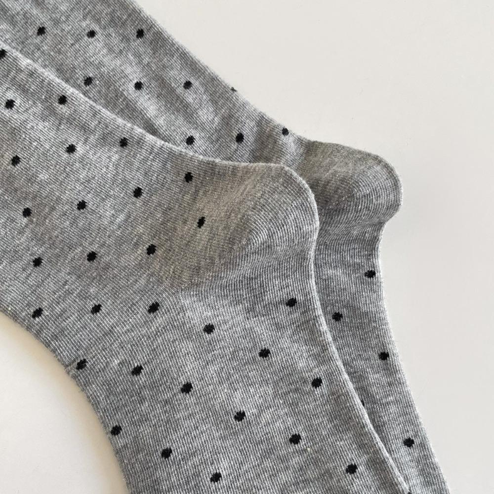 Sweat Absorbent Mid-Tube Socks Curled-edge Women's Socks Soft Polka Dot Socks  Summer