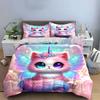 Fantasy Unicorn Cat Set Imagery Exquisite Three-Piece Bedding Set Gift For Kids And Adults