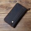 NZPJ Vintage Men Long Leather Wallet Crazy Horse Leather Mobile Bag Natural Cowhide Clutch Bag Multi Functional Wallet  Card Bag
