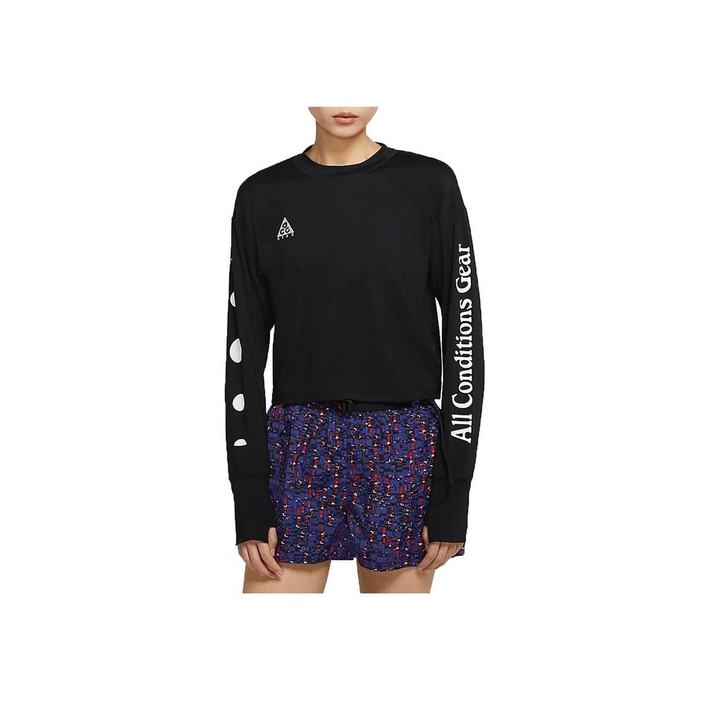 Nike ACG Rundhals Langarm T-Shirt Damen Tops Schwarz CK6883-011