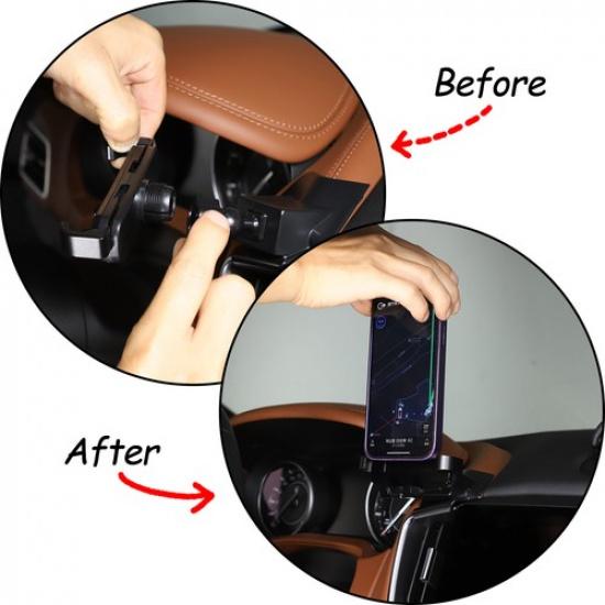Legierungskonsole Fahrer Armaturenbrett Handyhalter Halterung Für 2014-22 Maserati Ghibli