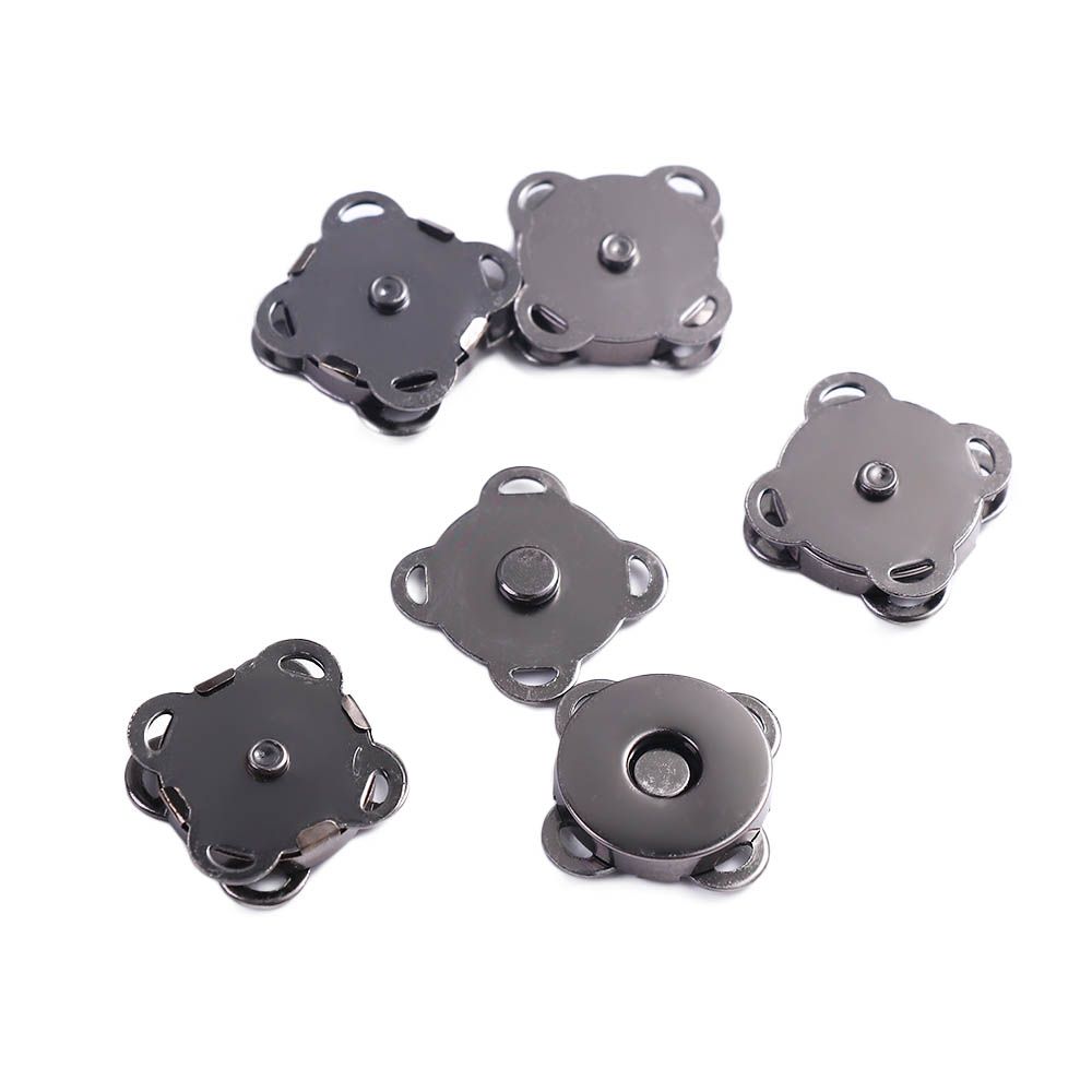 Silvery Bronze Plum Shape Craft Clasp Closures Metal DIY Accessories Snaps Adsorption Buckle Buttons