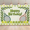 2D Planar Background Banner Vibrant Tennis-themed Birthday Pattern Background Fabric Party Supplies