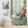 Cute Bathing Hippo Shower Curtain Washable Dirt-Resistant Shower Head waterproof Polyester Bath Curtain For Home Decor