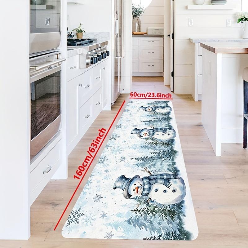 1Pcs Anti Fatigue Kitchen RugsWinter Forest Print Waterproof Non-Slip Thick Cushioned Kitchen Mat Heavy Duty Comfort Standing Mat for Kitchen