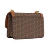Michael Kors Heather Metal Decoration Flap Design Faux Leather Tote Shoulder Bag Women bags Dark-Brown Acorn-Brown 30R4G7HL3B-BRN-LUGGAGE