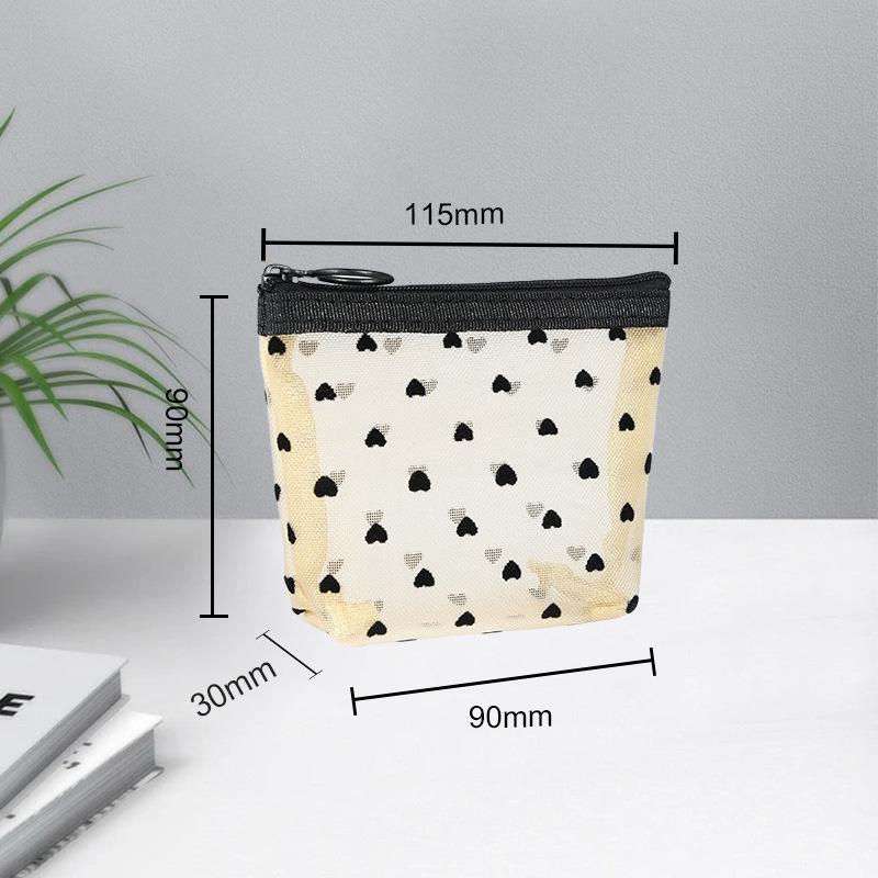 Přenosná cestovní a make-up taška z černé nylonové síťoviny