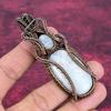Rainbow Moonstone Pendant Copper Wire Wrapped Handmade Jewelry Gemstone Pendant