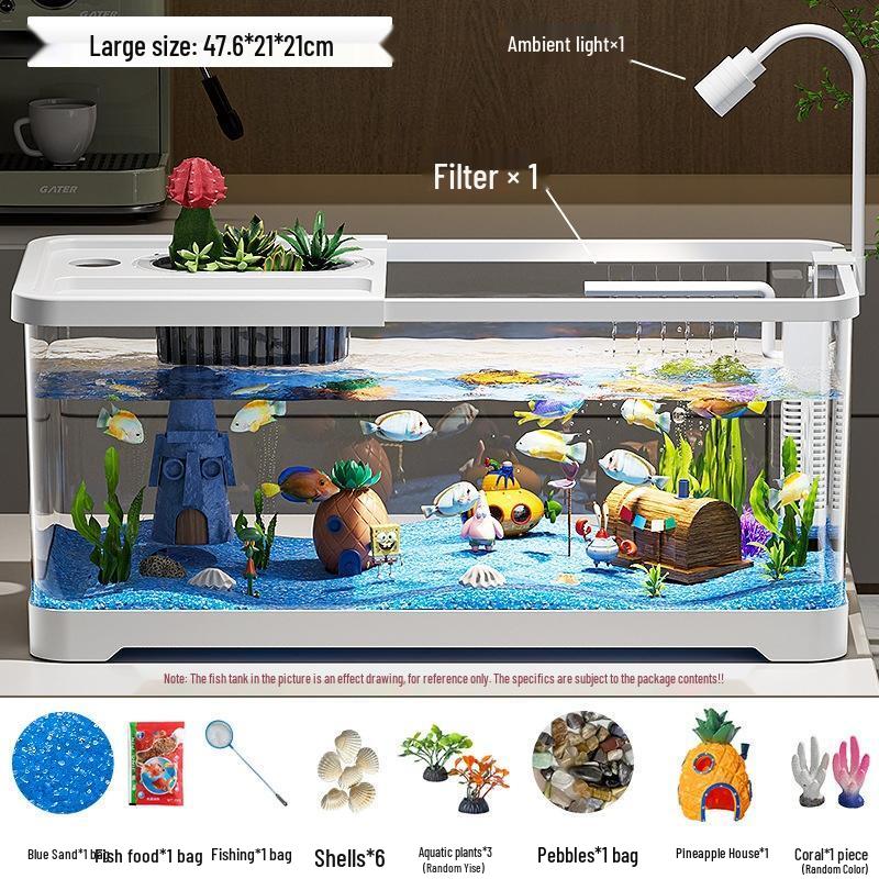 SEE KEAN Desktop Aquarium Fish Tank with Filter & Oxygenation