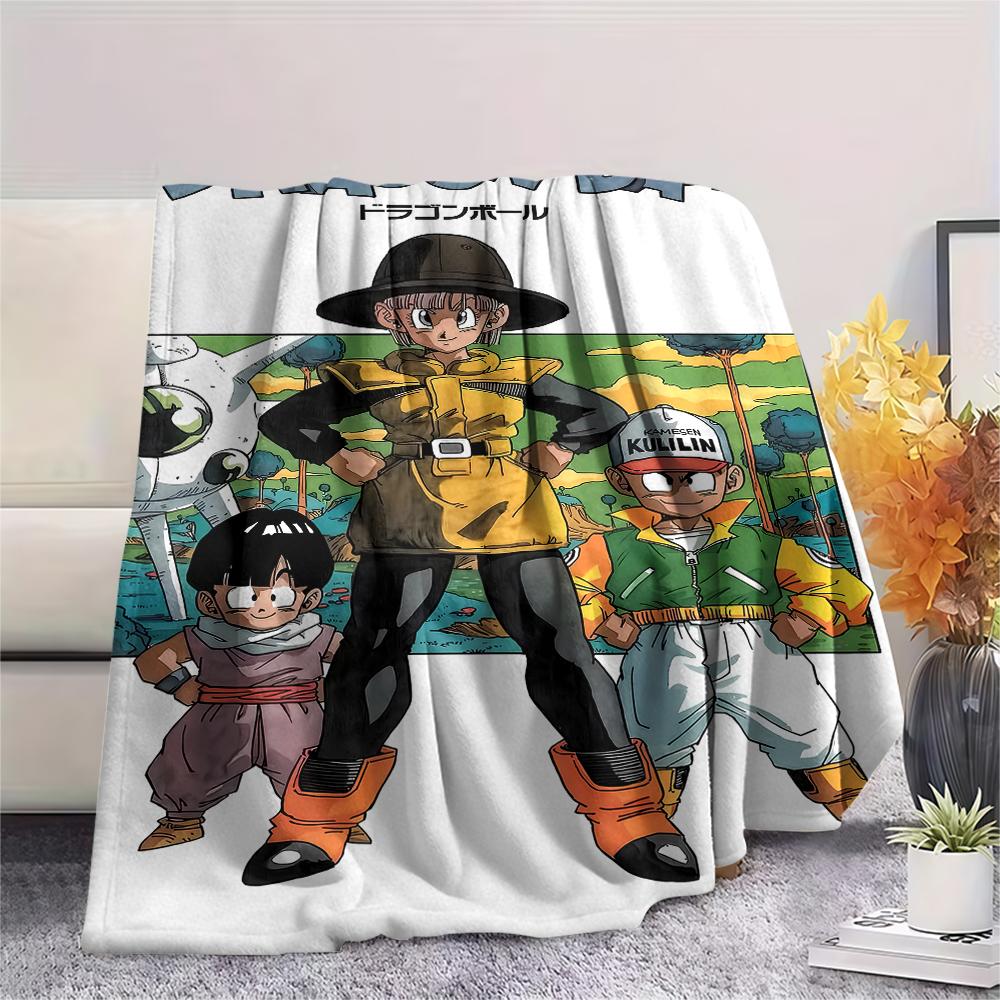 Dragon Ball Character Print Flannel Blanket High Quality Comfortable for All Seasons Home Decor Warmth and Comfort Perfect for Christmas Gifts