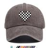 Pc Heart Black And White Checkered Print Baseball Cap Trucker Hat Comfortable And Breathable Fashionable And Aesthetic Cart