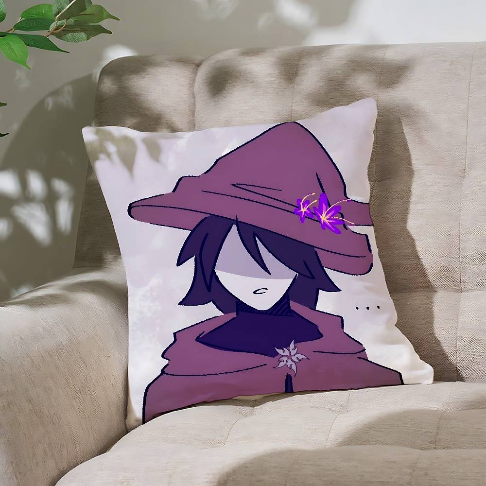 A-AzureS Anime Pillow Case Cushion Cover Soft Cute Throw Pillow Case For Car Sofa Pillowcase Polyester With Zipper
