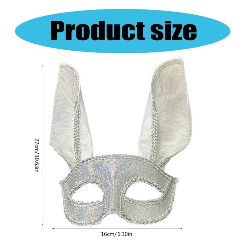 Rabbits Ears Masquerade Half Mask for Themed Event Proms and Festivals Party Rabbits Glitter Eyemask for Adult Unisex