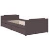 Solid Wood Bed with Drawers Dark Brown Pine 90 X 200 Cm