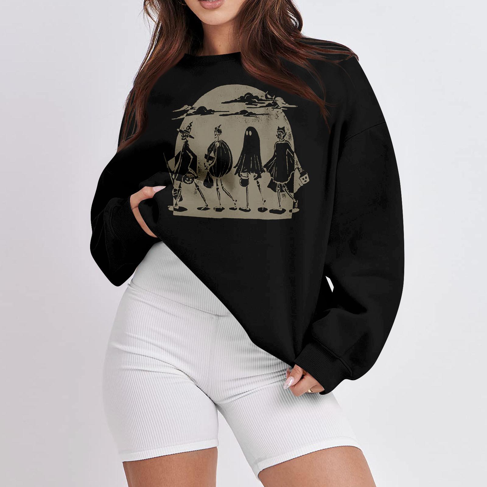 

Женская повседневная модная винтажная толстовка с длинным рукавом и круглым вырезом с принтом, многослойный пуловер, топ XXXL