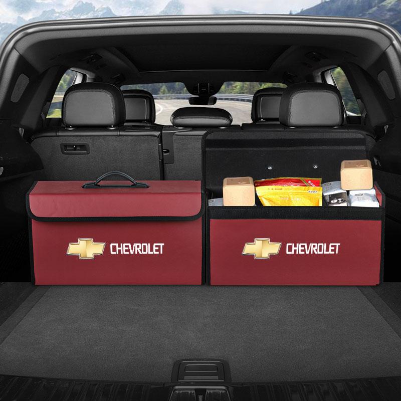 Car Trunk Storage Bag Leather Camping Box Collapsible For Chevrolet Z71 Aveo Impala Lacetti Malibu Sail SS Cruze Sonic Silverado