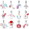 100% 925 Silver Doctor Painter Musician Nurse Occupation Series Charms Beads Fit Qikaola Bracelets DIY Jewelry