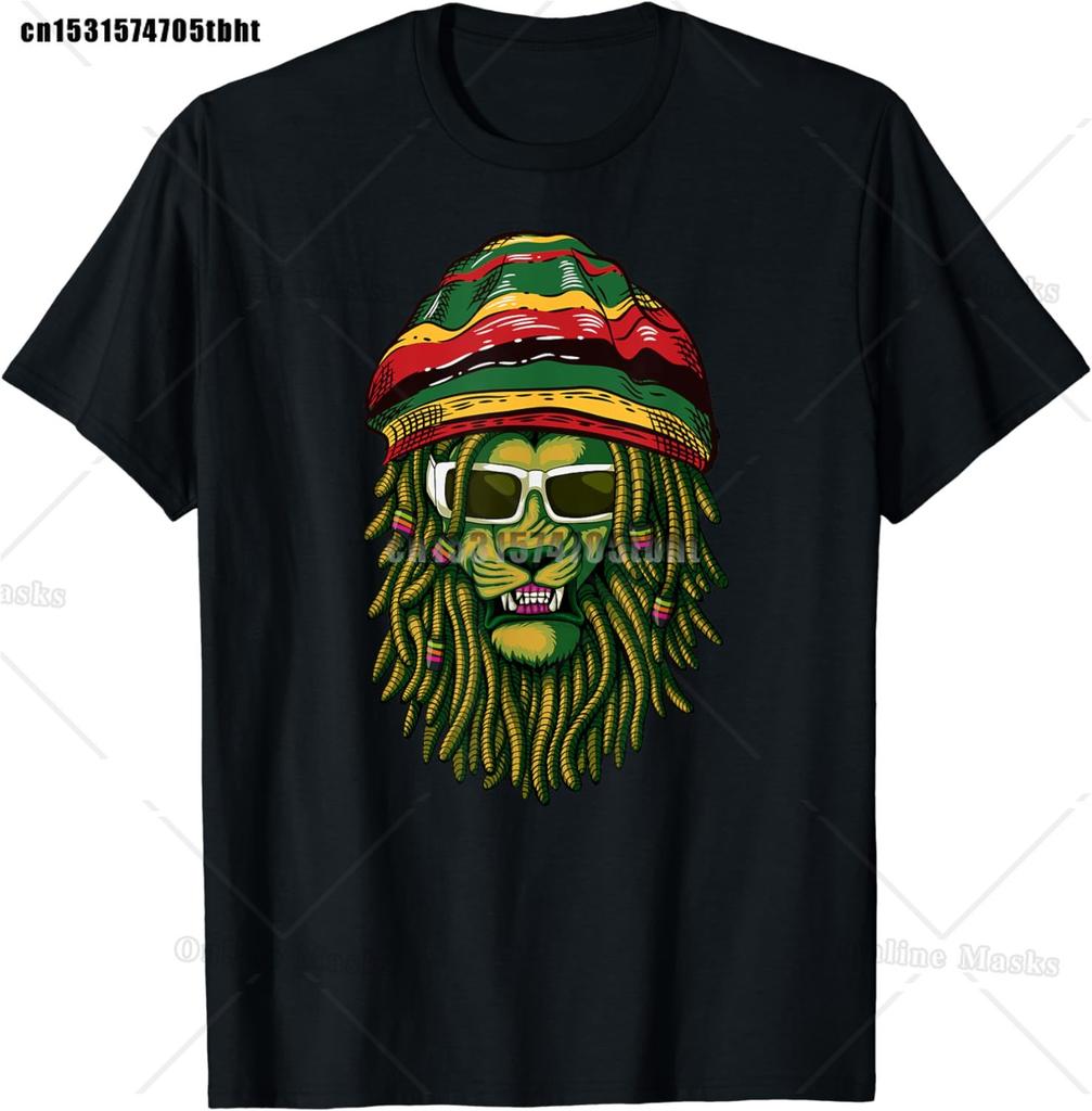 Jamajka Rasta Lev Vtipná Grafická Trička Bavlna Unisex Krátký Rukáv Ležérní Tričko Top Harajuku Streetwear Letní Unisex Oblečení