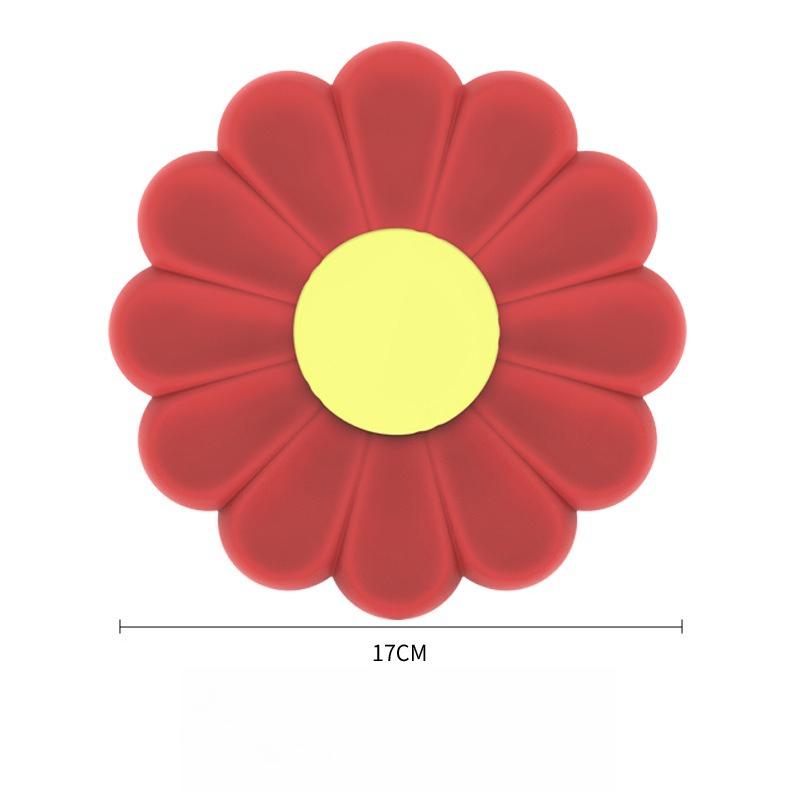 Flower Heat Resistant Silicone Mat Kitchen Table Coaster Non-slip Drink Cup Pot Holder Table Placemat Kitchen 17cm Cup Coasters