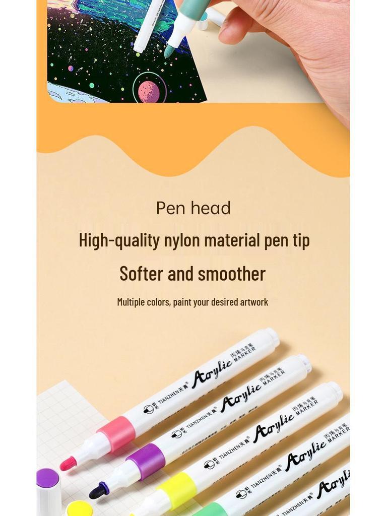 Opaque Acrylic Marker Set for Kids - Watercolor DIY Art Pens with Colored Refills, Ideal for Layering and Primary School Use