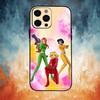 Coque de téléphone Totally Spies Pour iPhone17,16,15,14,13,12,11 Plus,Pro Max Housse Souple Noire