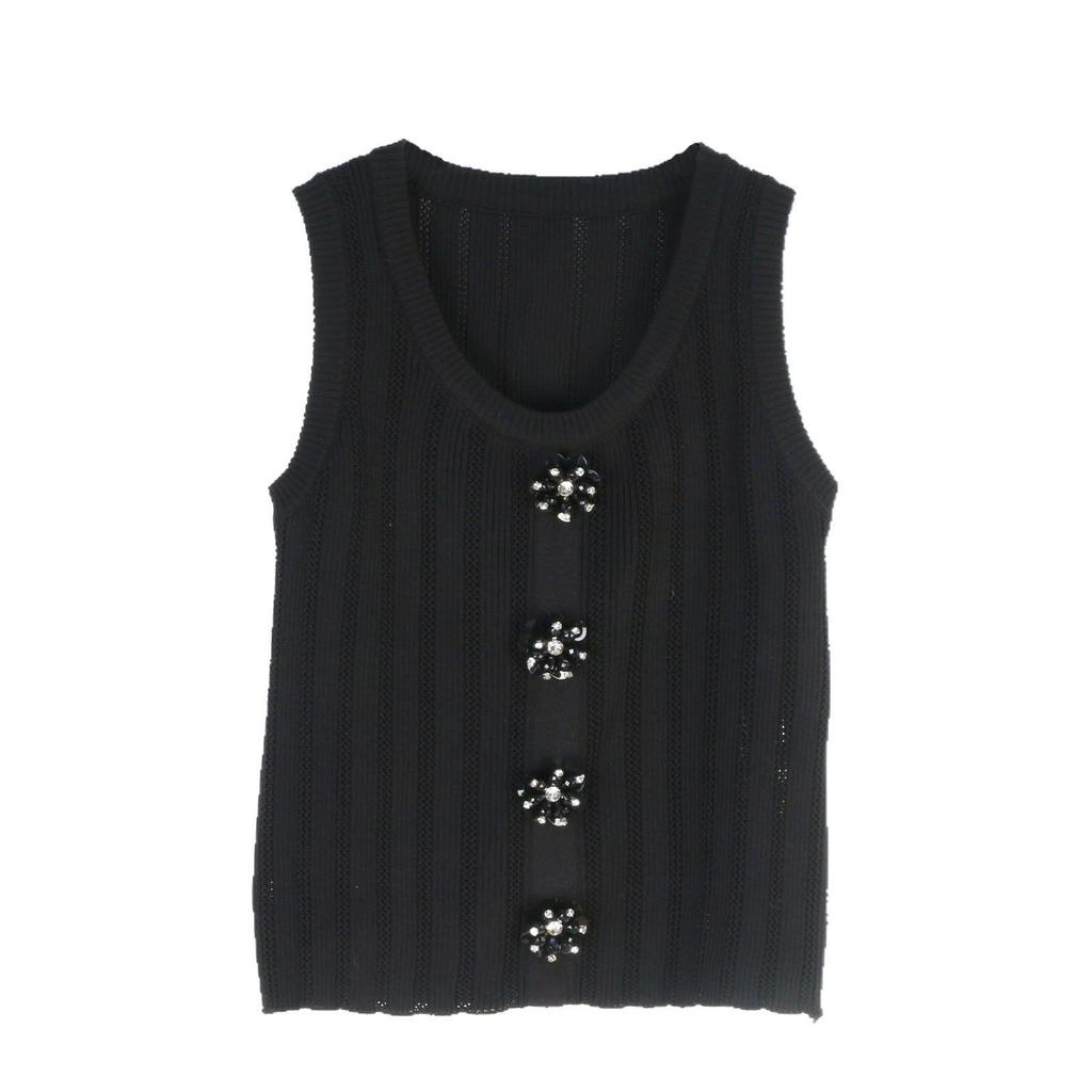 Ladylike French Style Sleeveless Knitted Vest