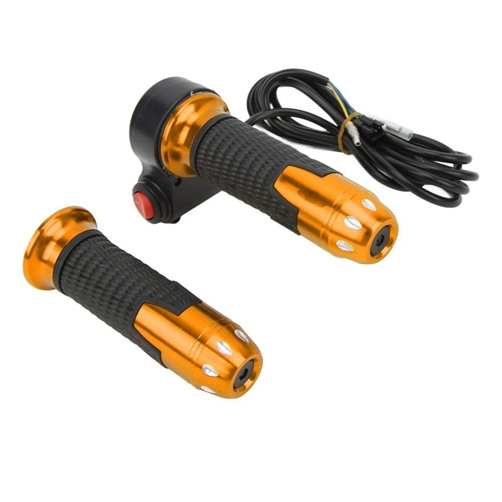 with Button Twist Throttle Grips 12V-99V Throttle Grip Handlebar  Motorcycle Accessories