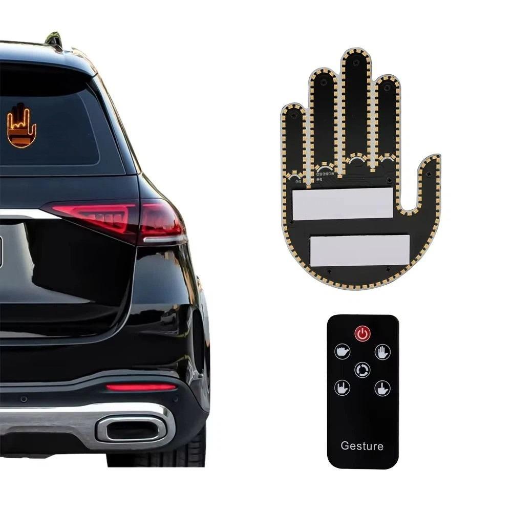 Funny Finger Hand Lamp Remote Control Car Decoration Panel Gesture Lights Road Rage Signs