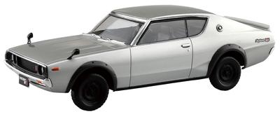 AOSHIMA The Snap Kit Series Nissan C110 Skyline Silver Plastic Model 1/32 GT-R Color-coded 18-A