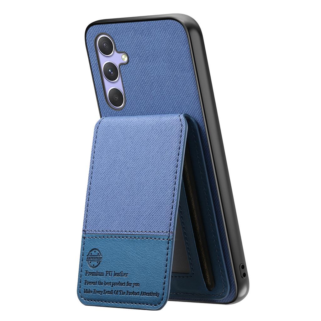 For Samsung Galaxy A17 5G Case Cloth Texture Leather+PC+TPU RFID Blocking Phone Cover with Card Holder