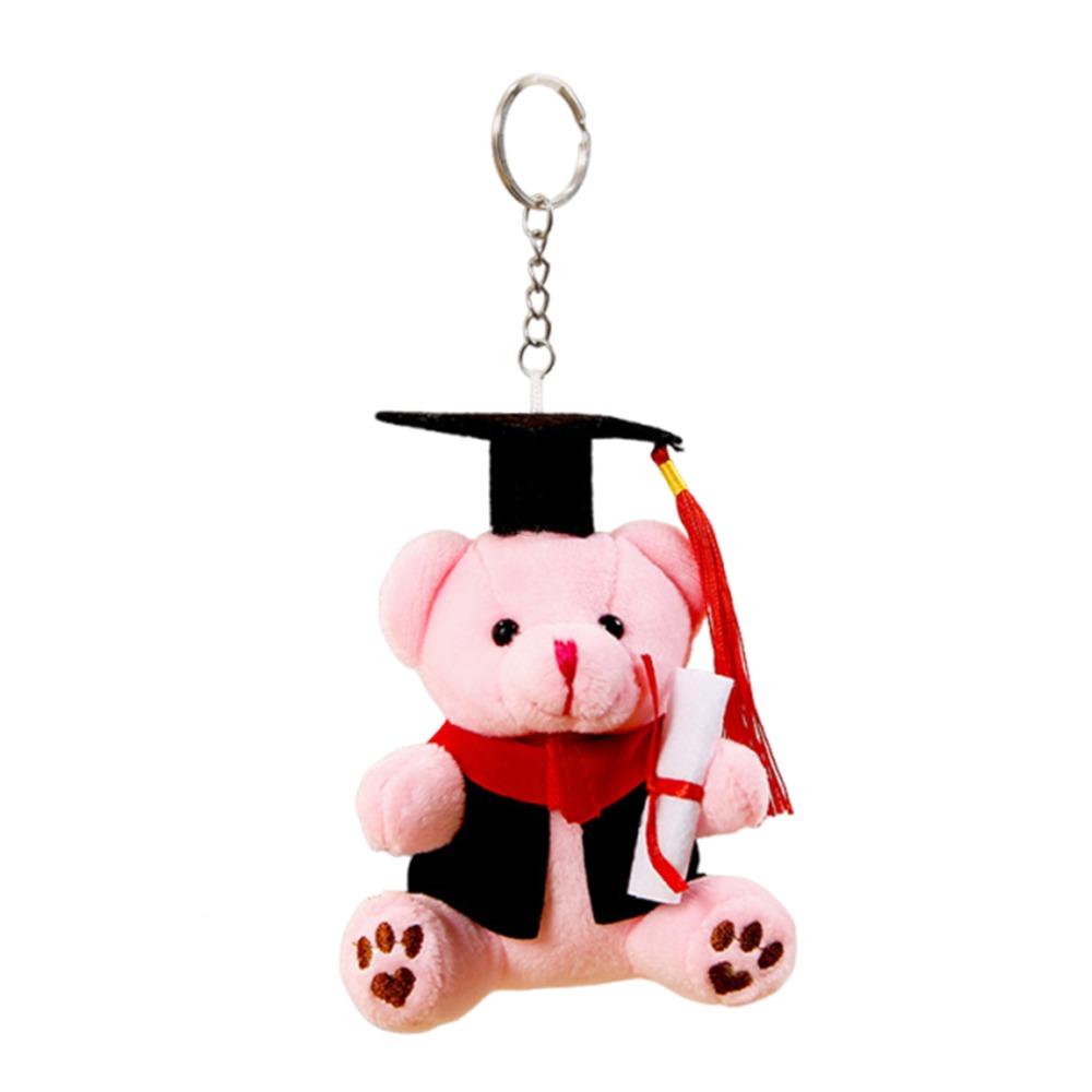 12cm Glasses Bear Doctor Bear Plush Toy Cartoon Bag Hanging Pendants Graduation Gift  Graduation