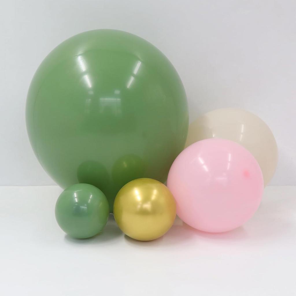 142PCS gray green pink latex balloon set suitable for birthday parties, weddings, Valentine's Day party decoration