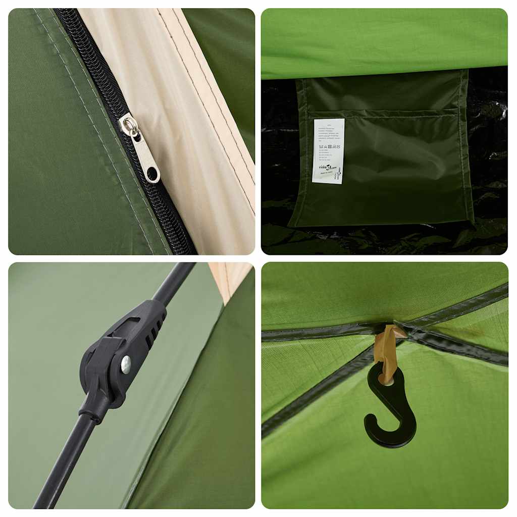5 Person Camping Tent Green Quick Release