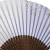 Hochwertiger bemalter Faltfächer, hergestellt in Japan, mittelgroßes geschnitztes Karaki-Holz mit einem Glyzinien-Design, parfümiert