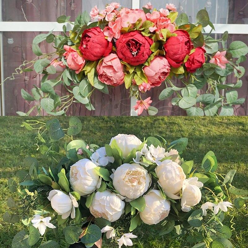 Artificial Wreath Threshold Flower Peony Rose DIY Wedding Party Flower Wall Arrangement Home Place Room and Christma Wreath Arch