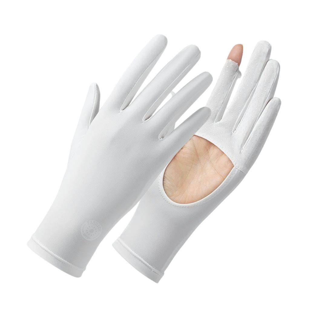 Sun Protection Gloves UV Resistant Palm Hollow Women's Ice Silk Outdoor Sports Cycling Touch Screen Thin