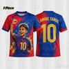 Yamal #10 Striped Rugby-Style T-Shirt (2-Piece Set) – Breathable Matching Family Outfit for Adults and Children
