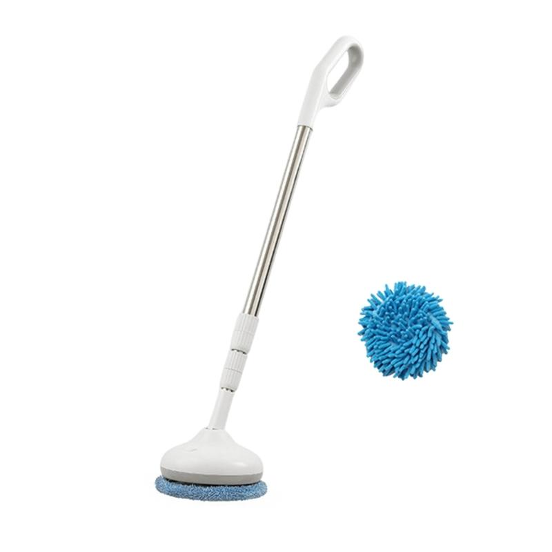 Household Electric Window Cleaner Adjustable Telescopic Handle Cleaning Device for Floor Ceiling and Skylights Use белый