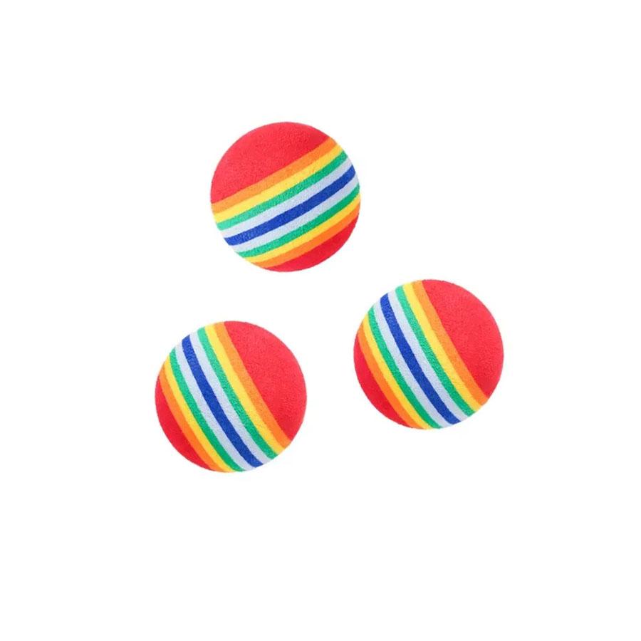 1/5pcs Rainbow EVA Cat Toys Ball Interactive Cat Dog Play Chewing Rattle Scratch Ball Training Balls Pet Toys Supplies