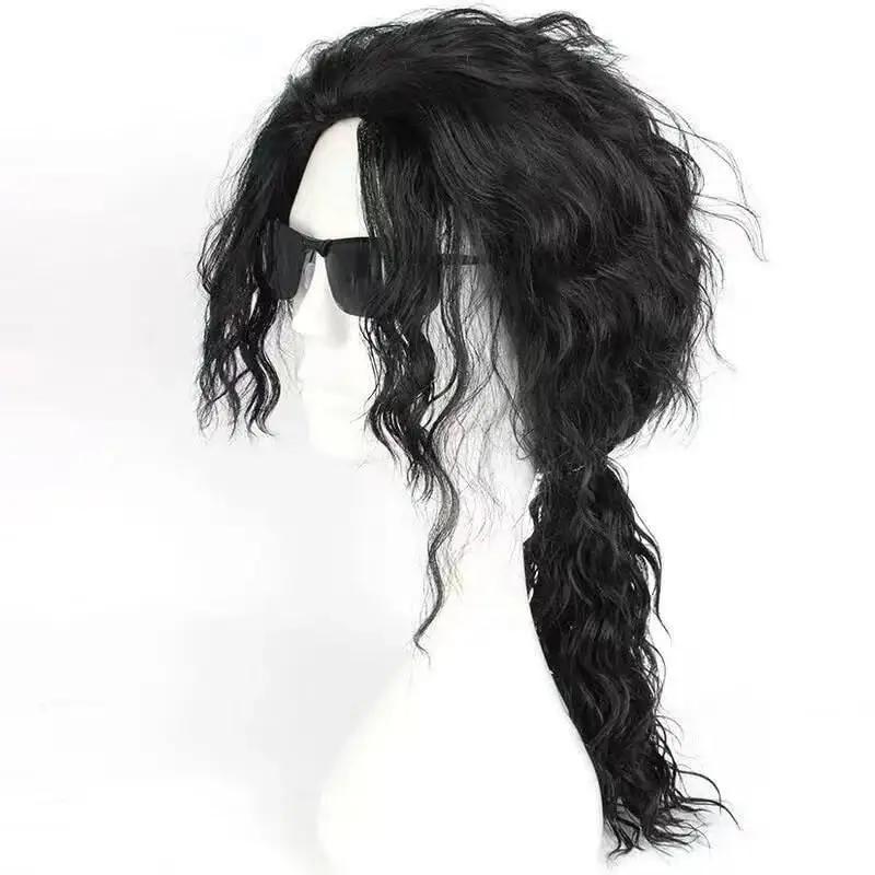 Michael Jackson Cosplay Requisite MJ Hut mit Perücke Handschuh Brillen Set Fans Performance Kostüm Geburtstag Tanz Geschenke Halloween Cosplay