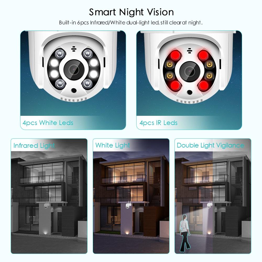 Wireless Camera HD 1080P Color Night Vision Wifi IP Camera Outdoor H.265 5MP Ai CCTV Surveillance Cam