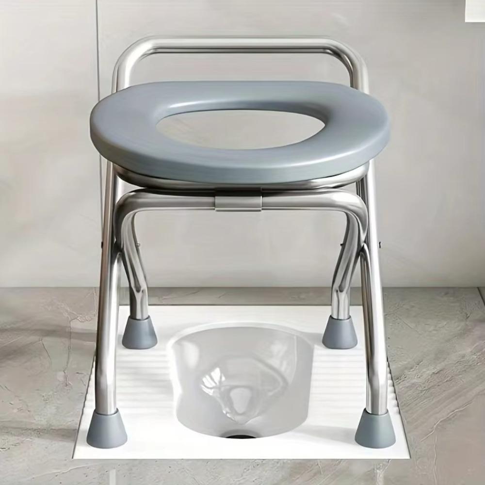 Stainless Steel Portable Toilet Seat O-Shaped Elderly Toilet  for Camping Hiking Trips
