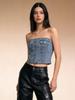 European and American Style Sexy Denim Tube Top for Women