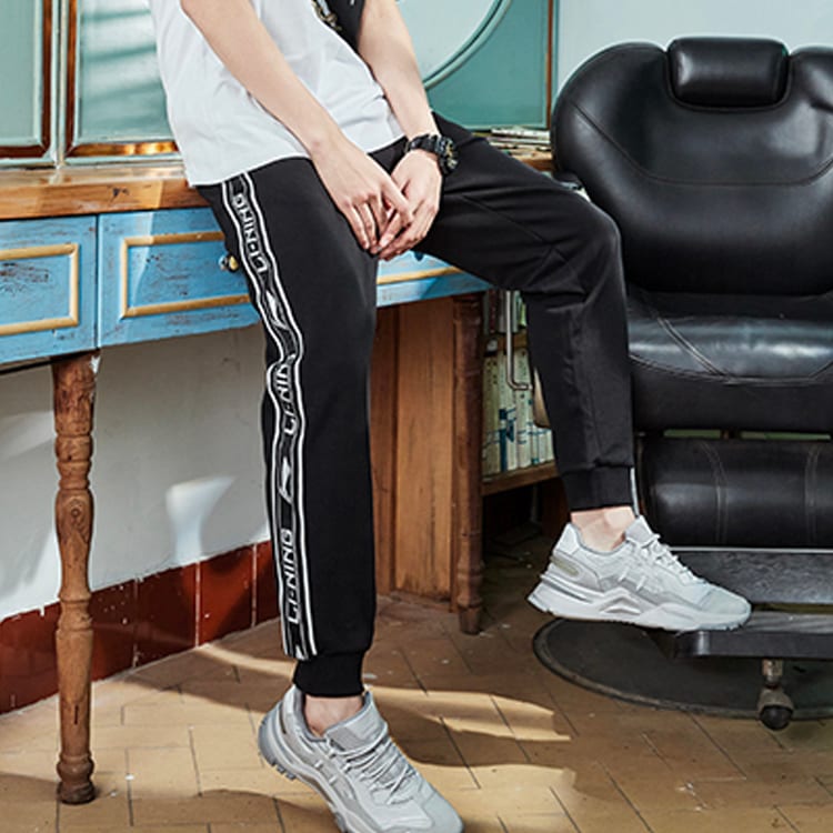 Li Ning Knitted Sweatpants Men's Standard Black AKLP467-2