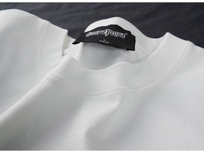 Solid Color Women's Summer Drop Shoulder T-shirt, Plus Size, Loose Fit, Double Gauze, 260g, Hong Kong Style.